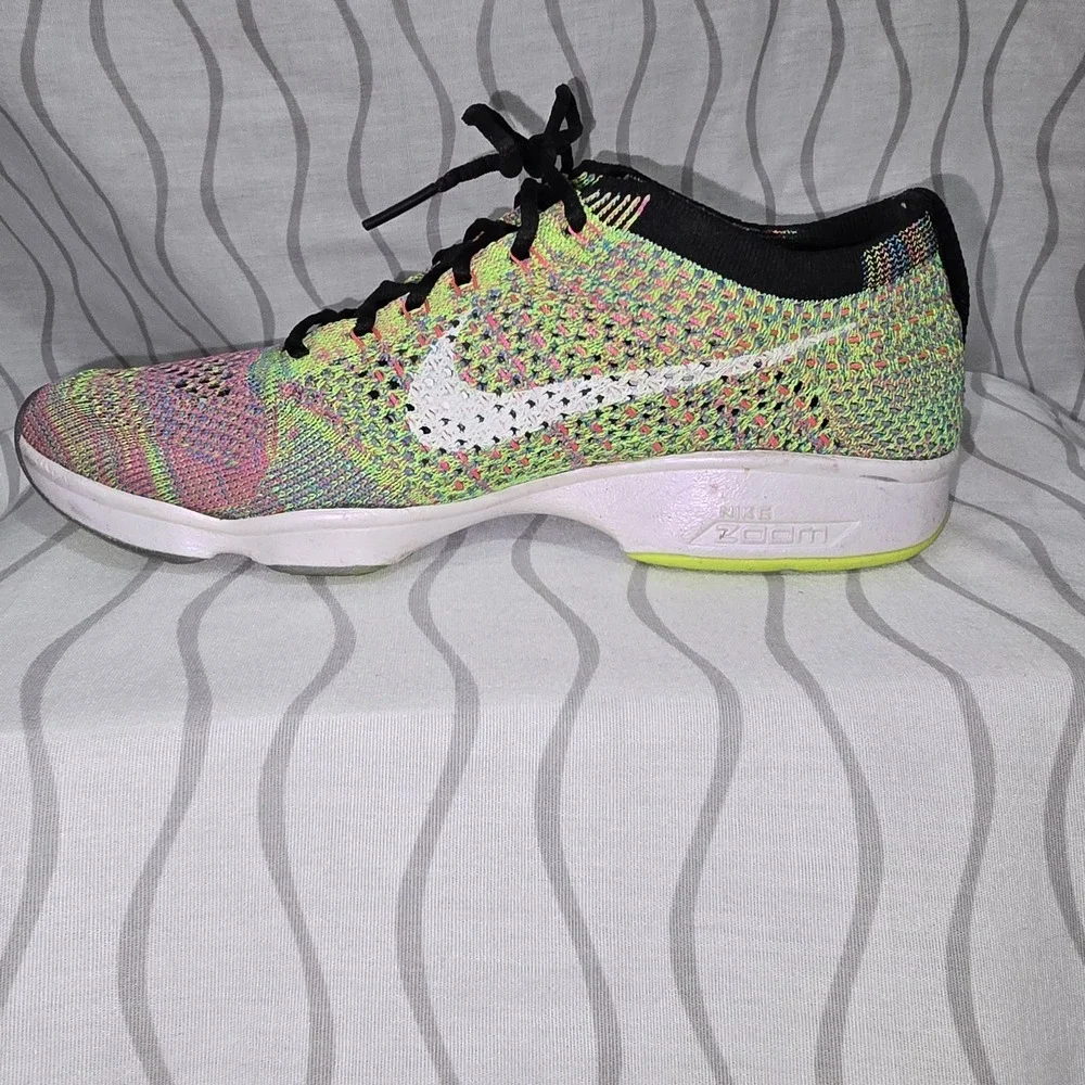 Nike Flyknit Zoom Women's Sz 6.5 Agility Multicolor Racer Trainer‎ Running Shoes - Picture 6 of 12